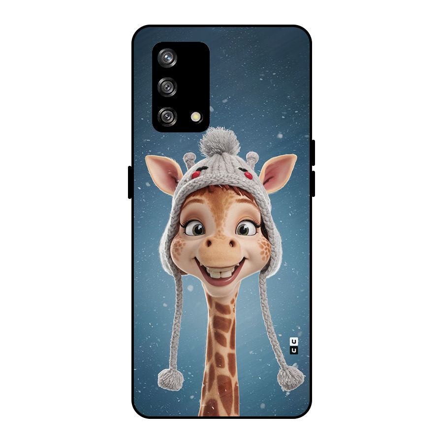 Funny Giraffe Metal Back Case for Oppo F19s