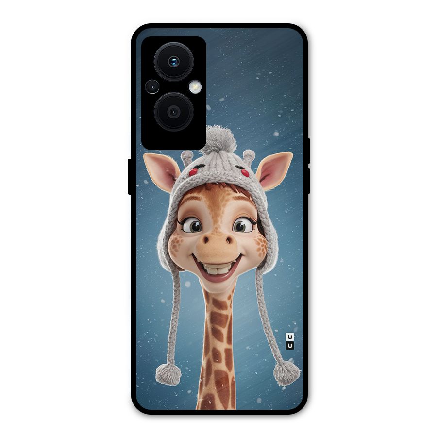 Funny Giraffe Metal Back Case for Oppo F21 Pro 5G