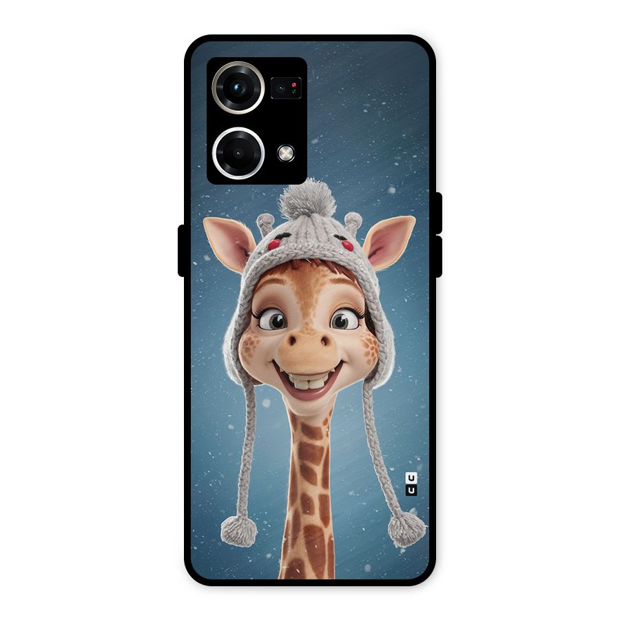 Funny Giraffe Metal Back Case for Oppo F21s Pro 4G