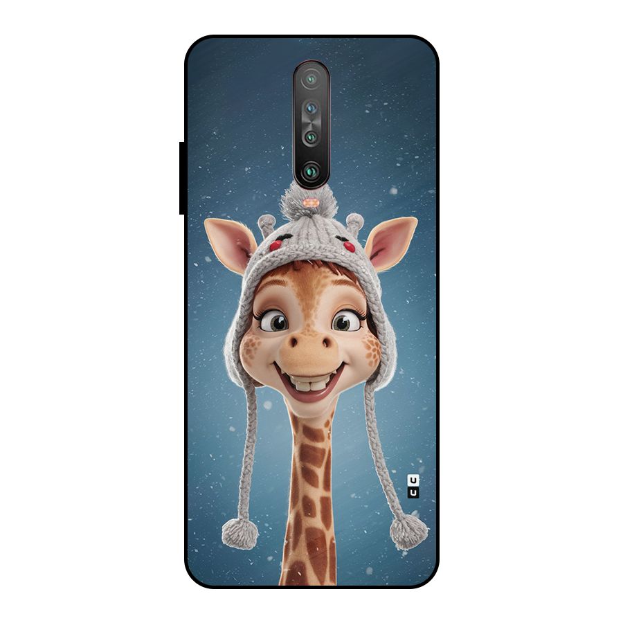 Funny Giraffe Metal Back Case for Poco X2