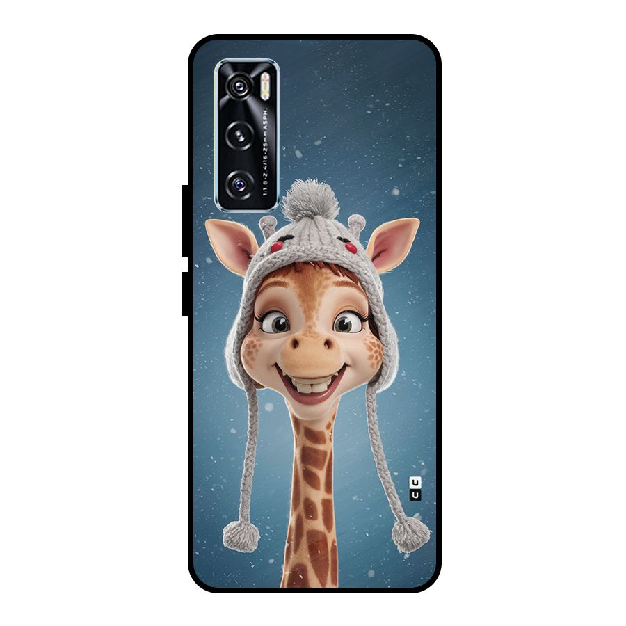 Funny Giraffe Metal Back Case for Vivo V20 SE