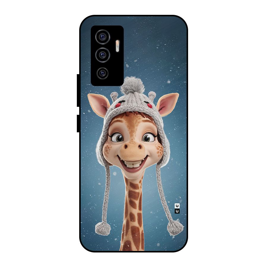 Funny Giraffe Metal Back Case for Vivo V23e