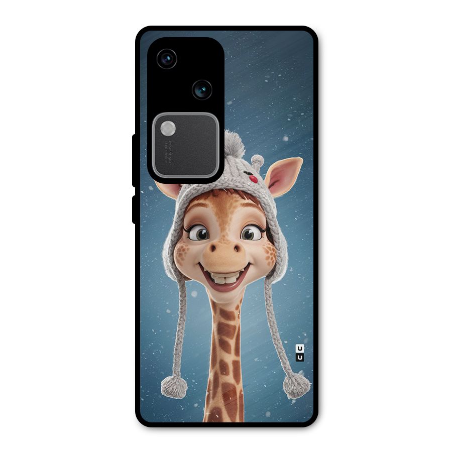 Funny Giraffe Metal Back Case for Vivo V30 Pro