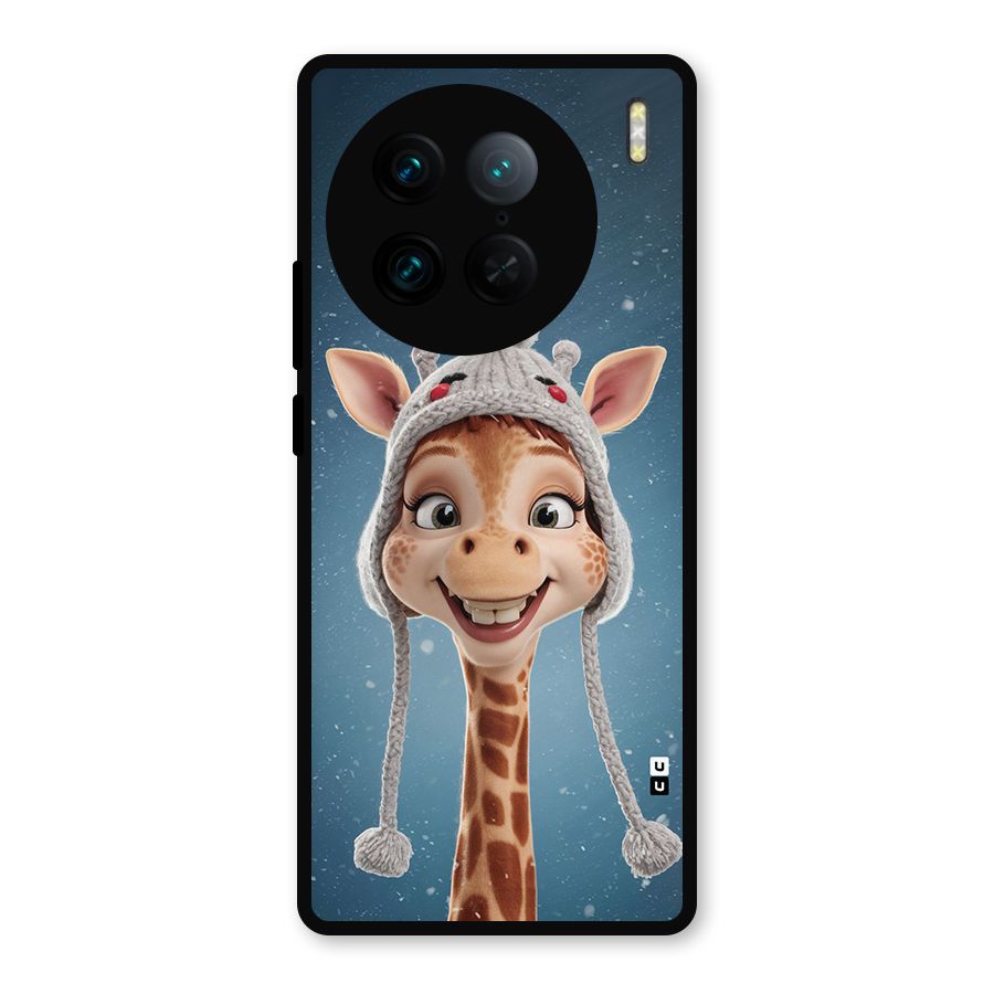 Funny Giraffe Metal Back Case for Vivo X90 Pro