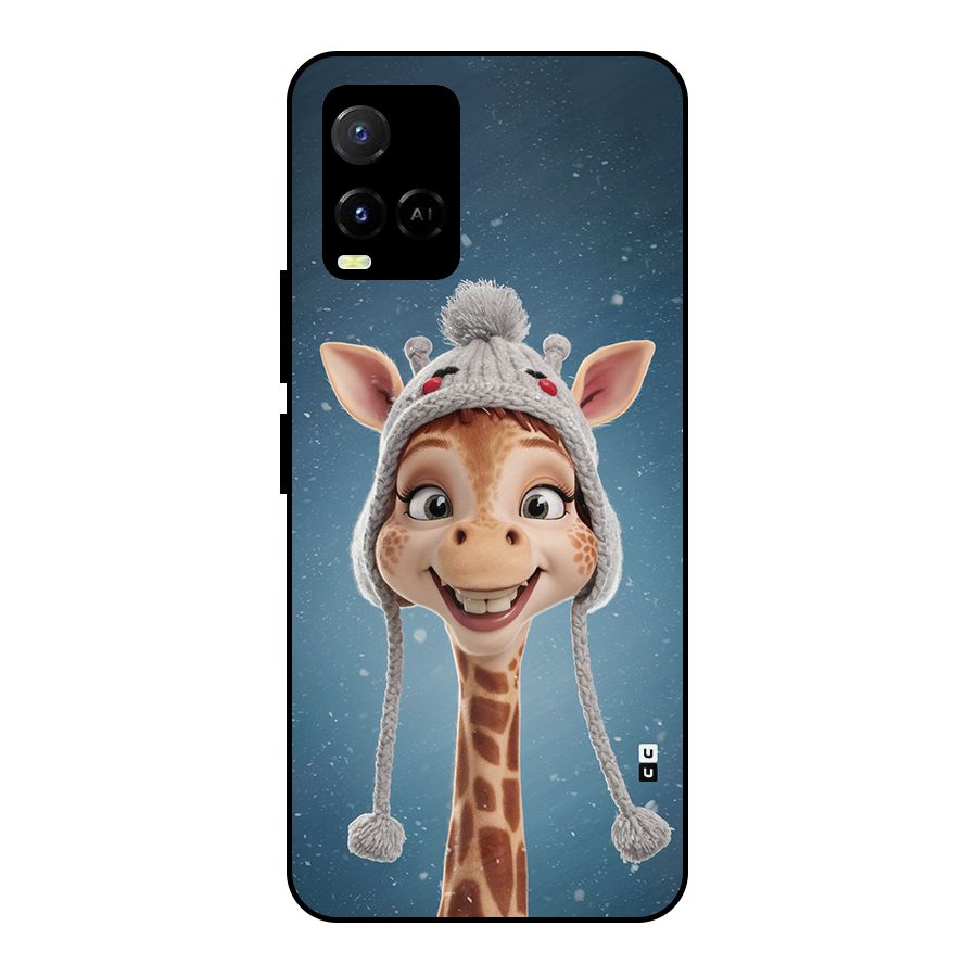 Funny Giraffe Metal Back Case for Vivo Y21A