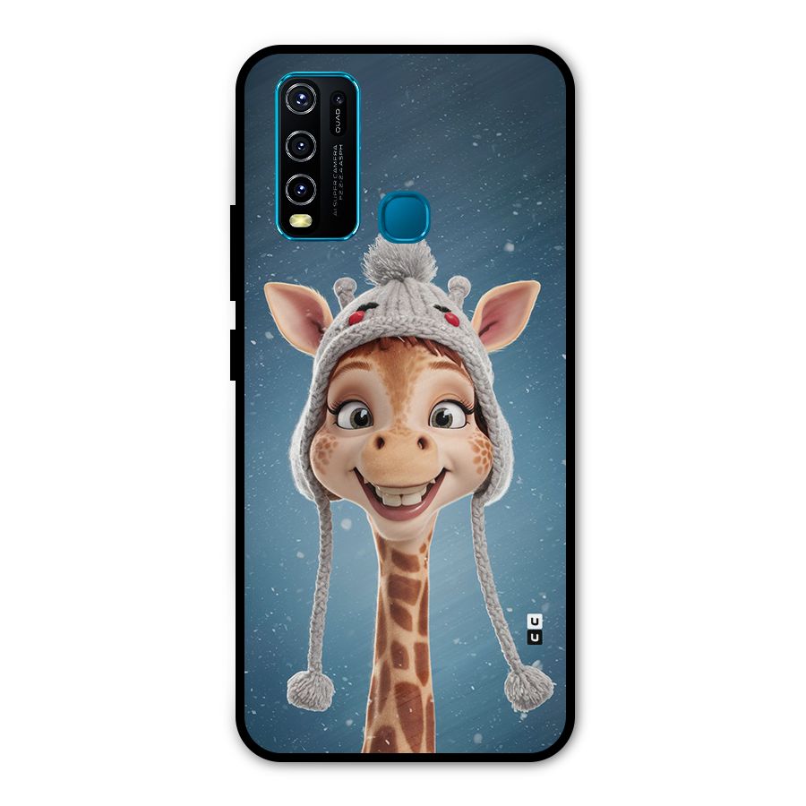 Funny Giraffe Metal Back Case for Vivo Y30