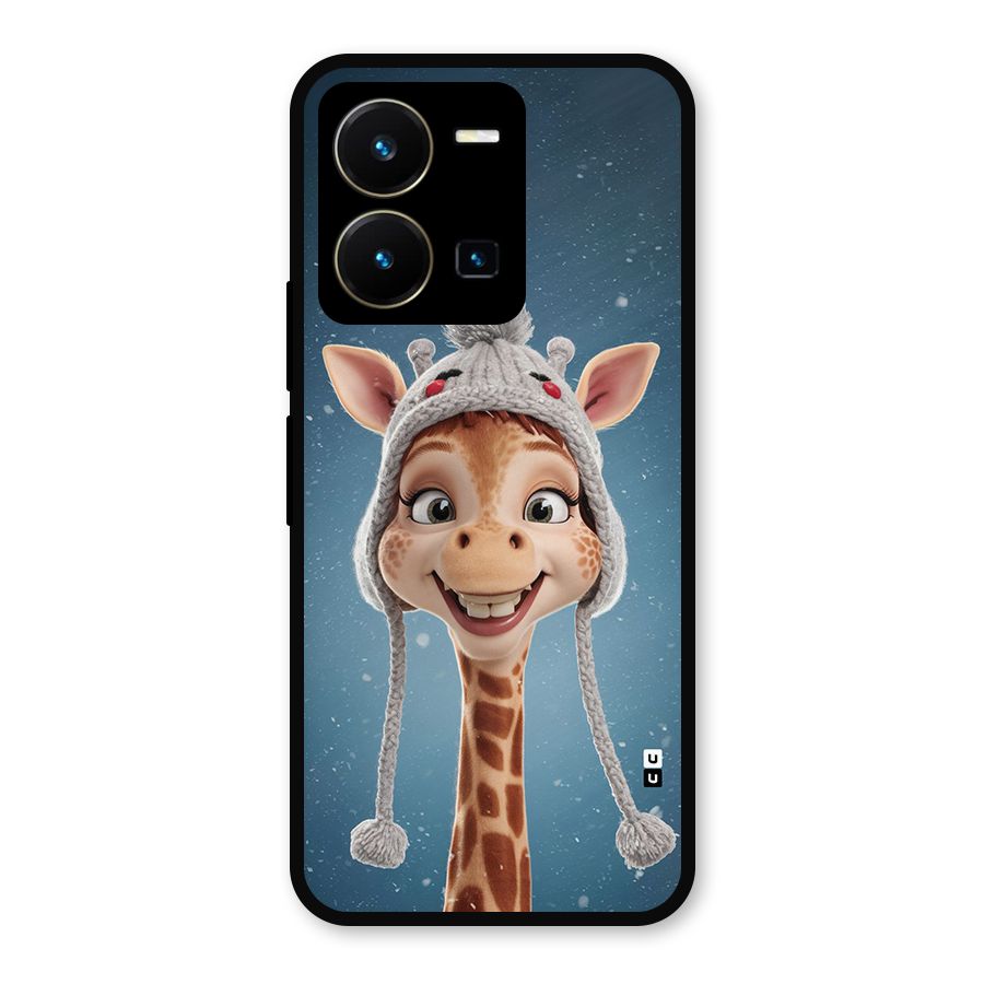 Funny Giraffe Metal Back Case for Vivo Y35