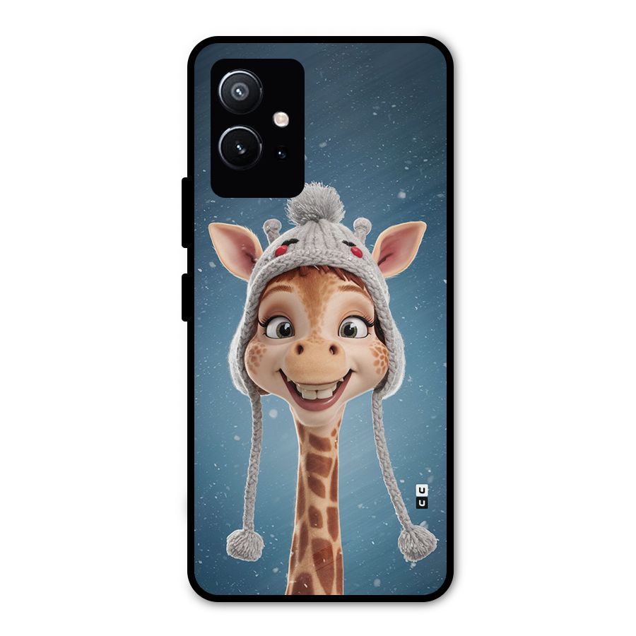 Funny Giraffe Metal Back Case for Vivo Y75 5G