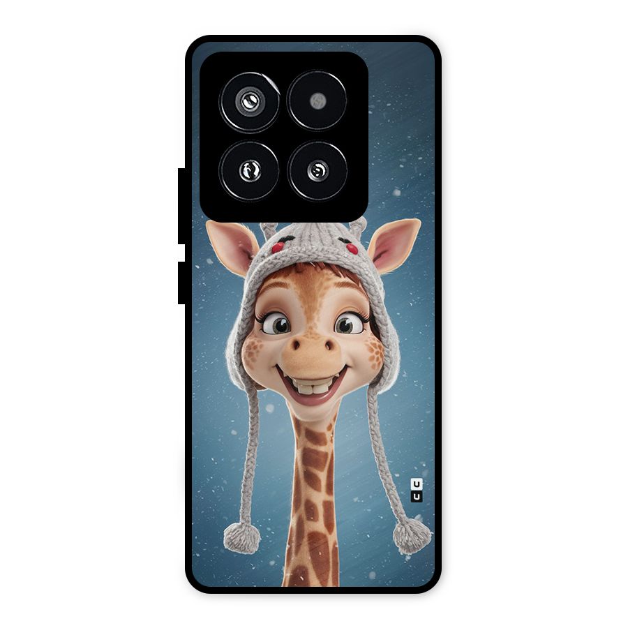 Funny Giraffe Metal Back Case for Xiaomi 14 Pro