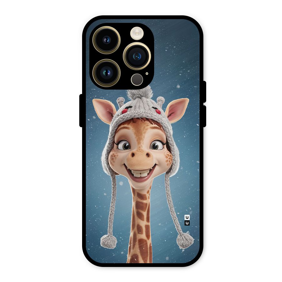 Funny Giraffe Metal Back Case for iPhone 14 Pro
