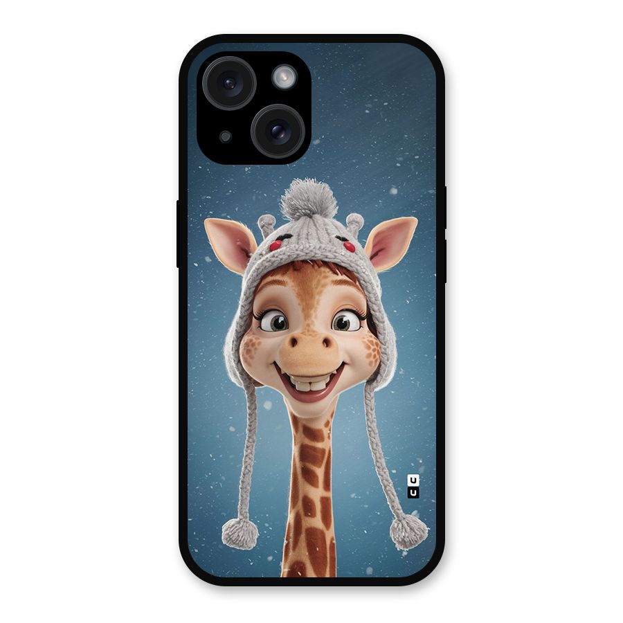 Funny Giraffe Metal Back Case for iPhone 15