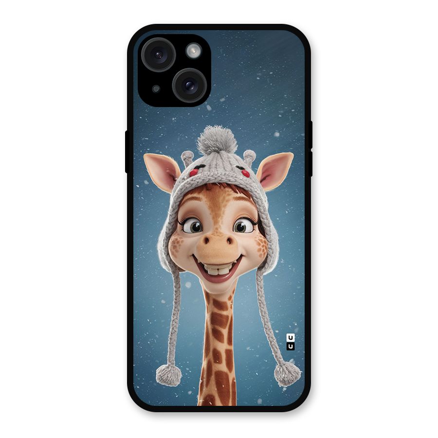 Funny Giraffe Metal Back Case for iPhone 15 Plus