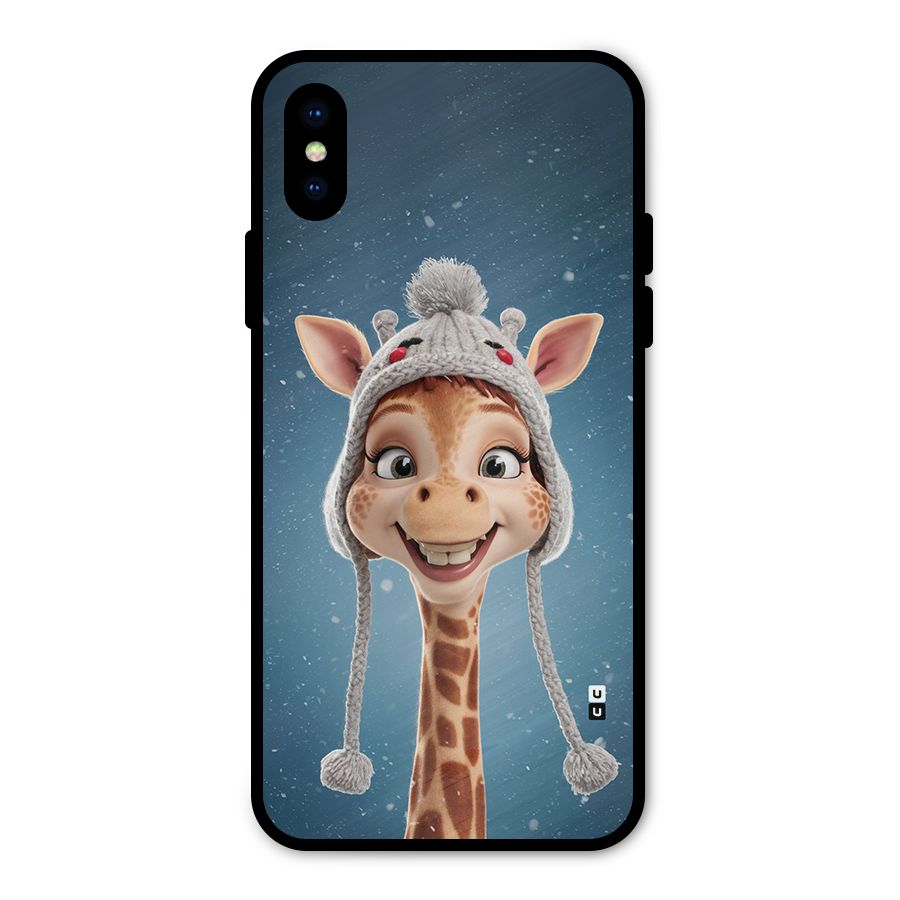 Funny Giraffe Metal Back Case for iPhone XS