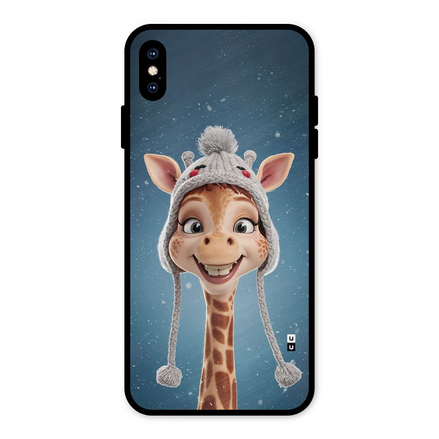 Funny Giraffe Metal Back Case for iPhone XS Max