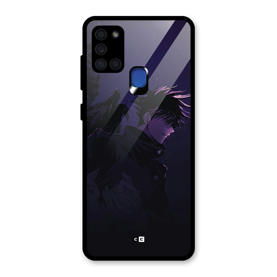 Fushiguro Demon Crows Glass Back Case for Galaxy A21s