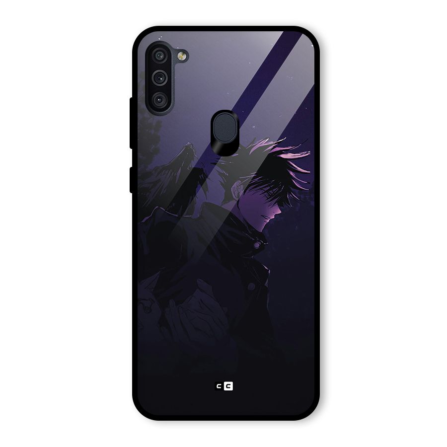 Fushiguro Demon Crows Glass Back Case for Galaxy M11