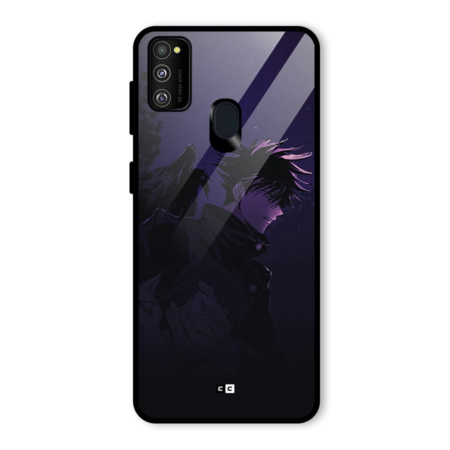 Fushiguro Demon Crows Glass Back Case for Galaxy M30s