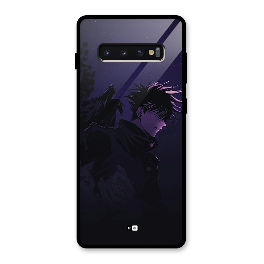 Fushiguro Demon Crows Glass Back Case for Galaxy S10 Plus