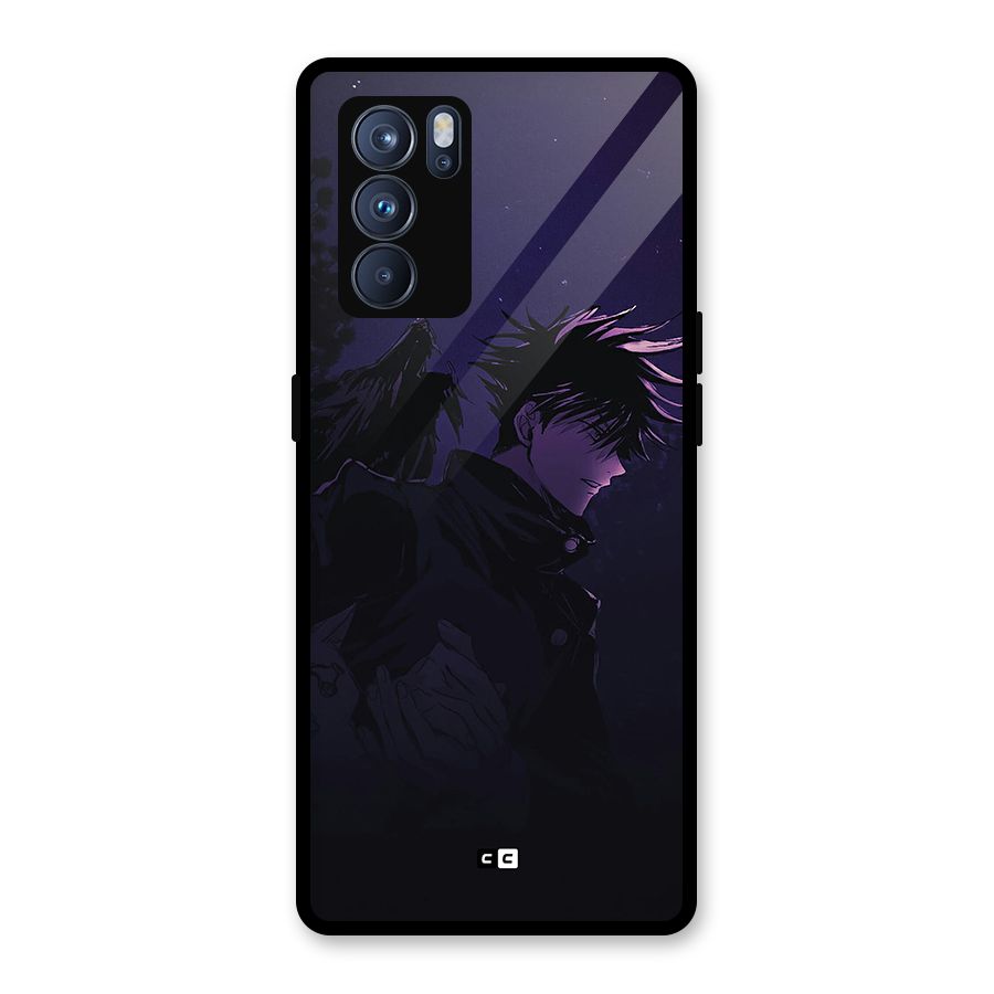 Fushiguro Demon Crows Glass Back Case for Oppo Reno6 Pro 5G