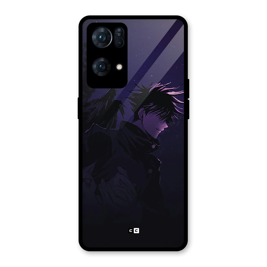 Fushiguro Demon Crows Glass Back Case for Oppo Reno7 Pro 5G