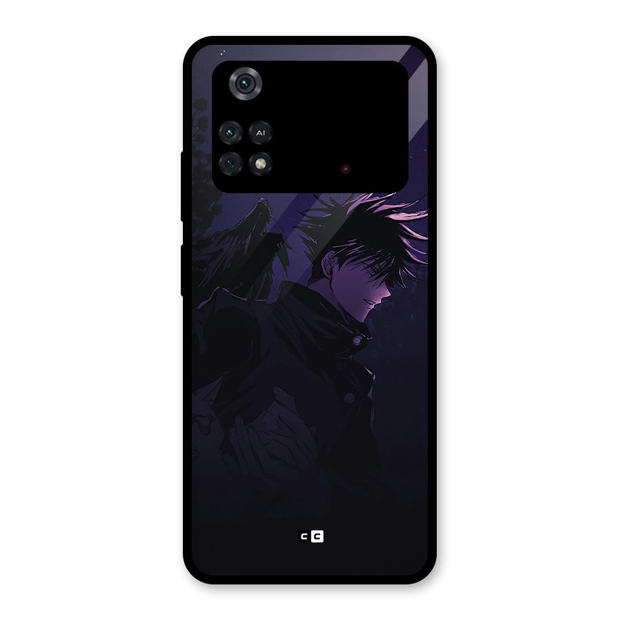 Fushiguro Demon Crows Glass Back Case for Poco M4 Pro 4G