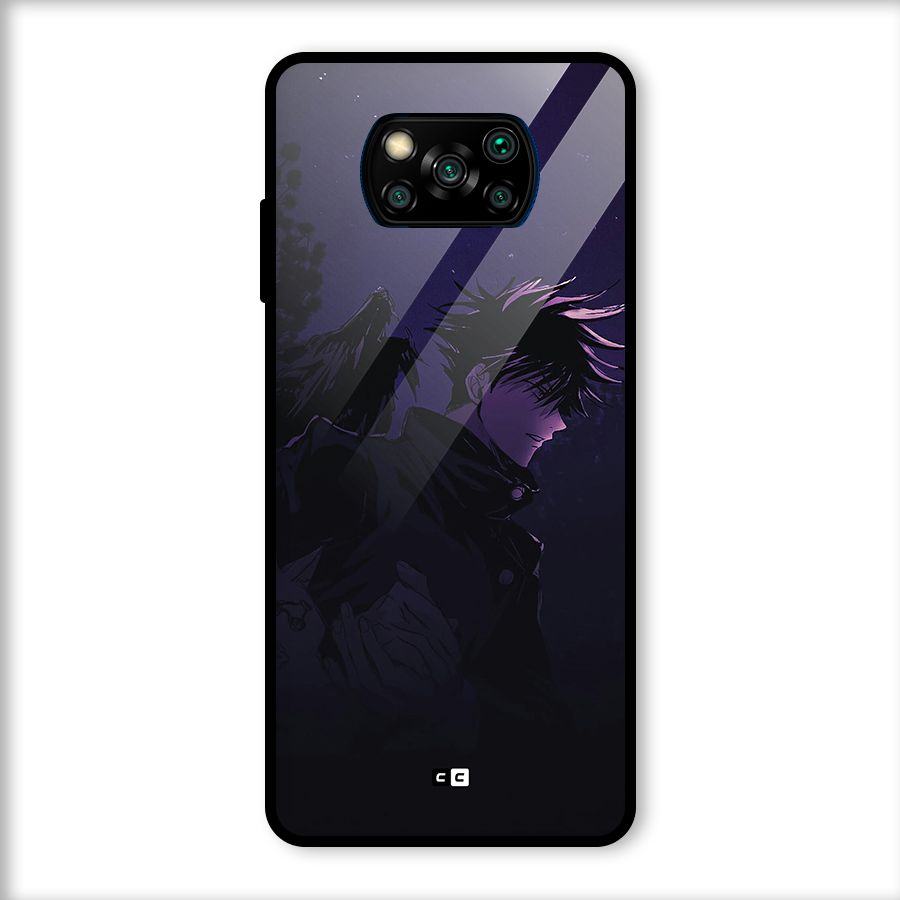 Fushiguro Demon Crows Glass Back Case for Poco X3