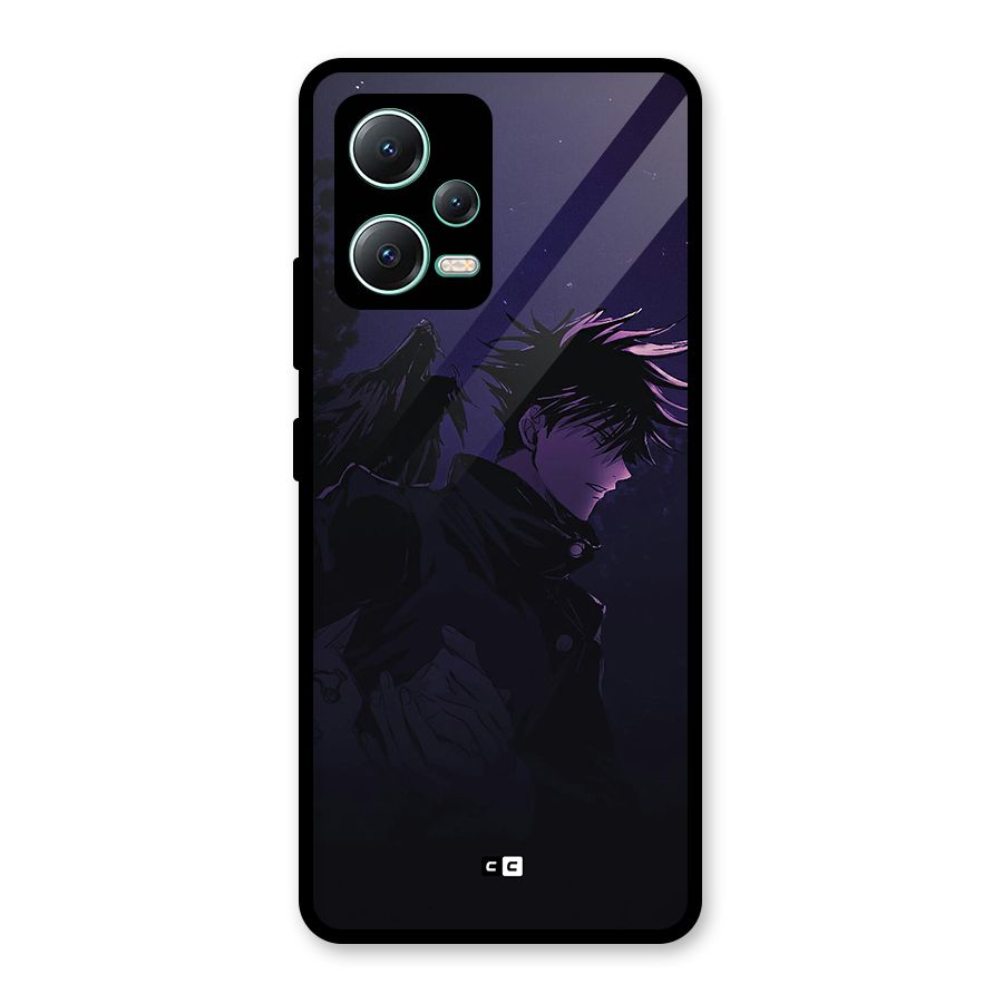 Fushiguro Demon Crows Glass Back Case for Redmi Note 12 5G