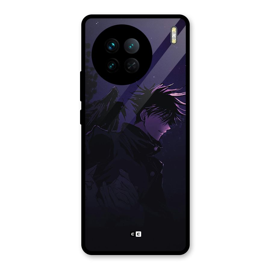 Fushiguro Demon Crows Glass Back Case for Vivo X90