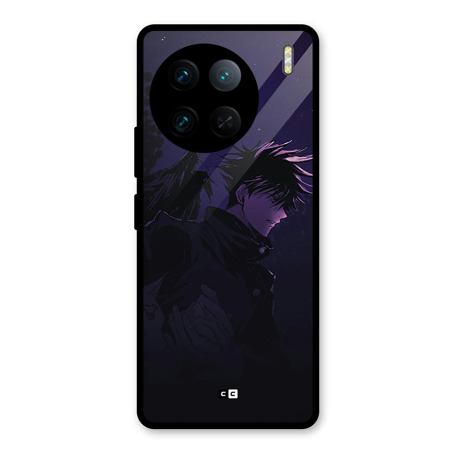 Fushiguro Demon Crows Glass Back Case for Vivo X90 Pro