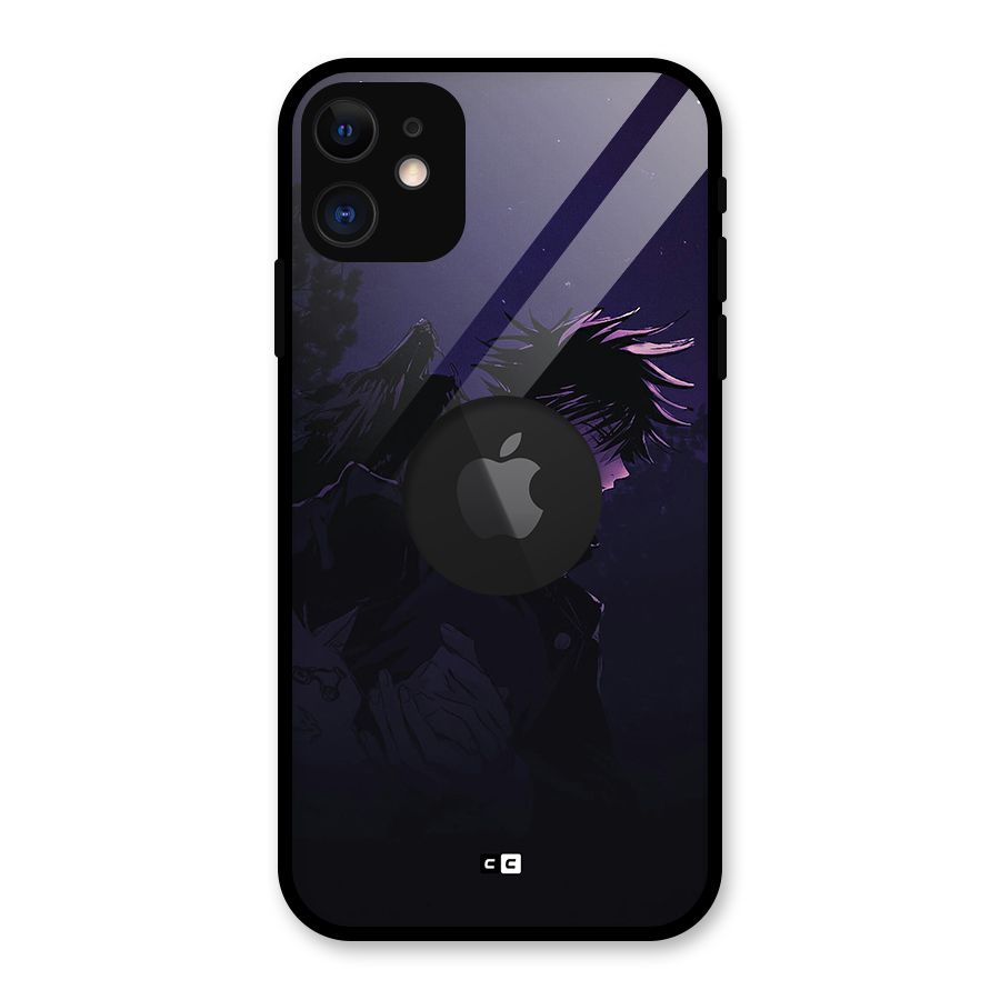 Fushiguro Demon Crows Glass Back Case for iPhone 11 Logo Cut