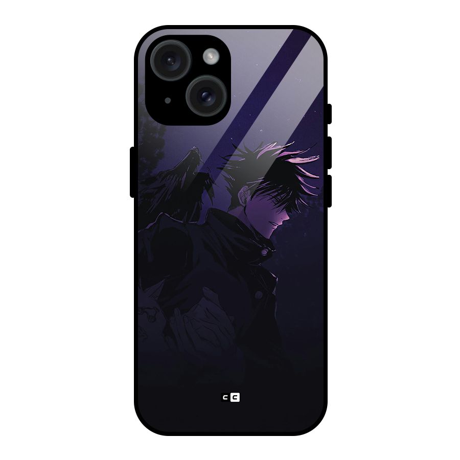 Fushiguro Demon Crows Glass Back Case for iPhone 15