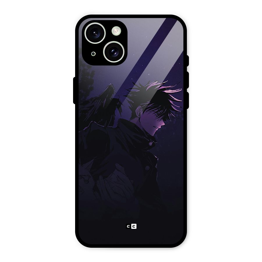 Fushiguro Demon Crows Glass Back Case for iPhone 15 Plus