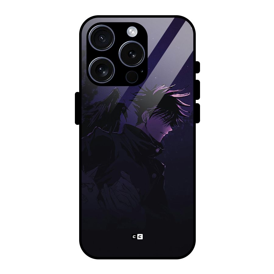 Fushiguro Demon Crows Glass Back Case for iPhone 15 Pro