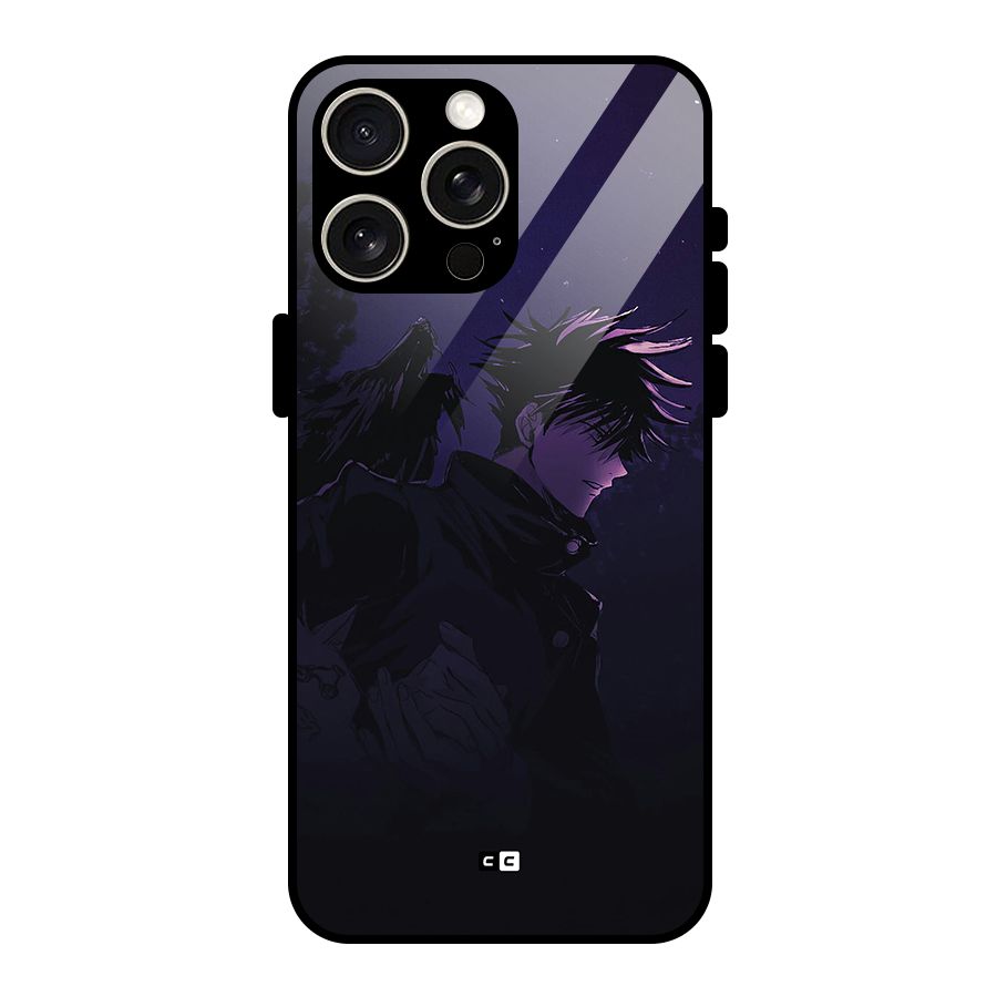 Fushiguro Demon Crows Glass Back Case for iPhone 15 Pro Max