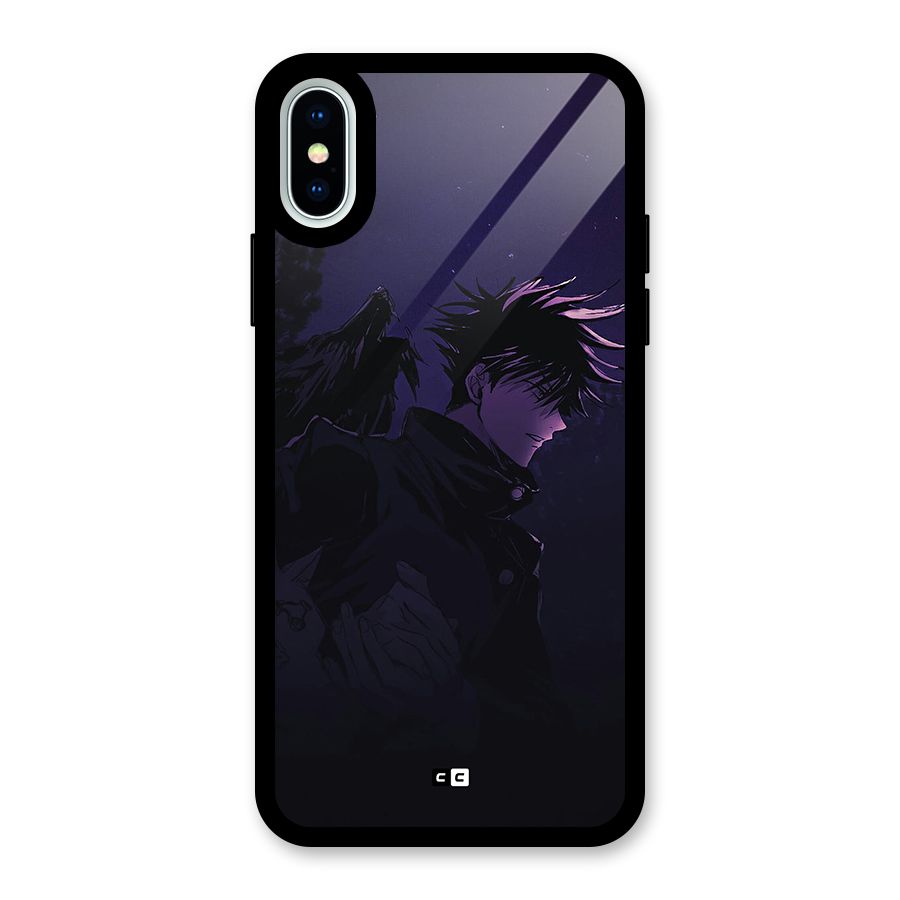 Fushiguro Demon Crows Glass Back Case for iPhone XS