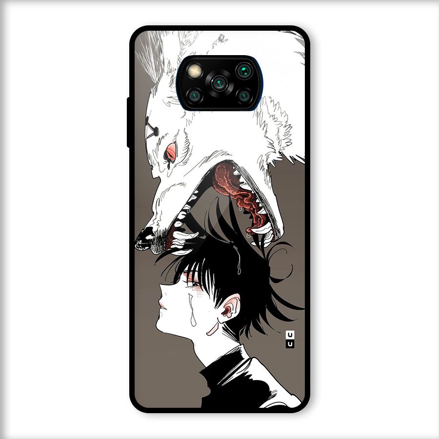 Fushiguro Demon Dog Glass Back Case for Poco X3