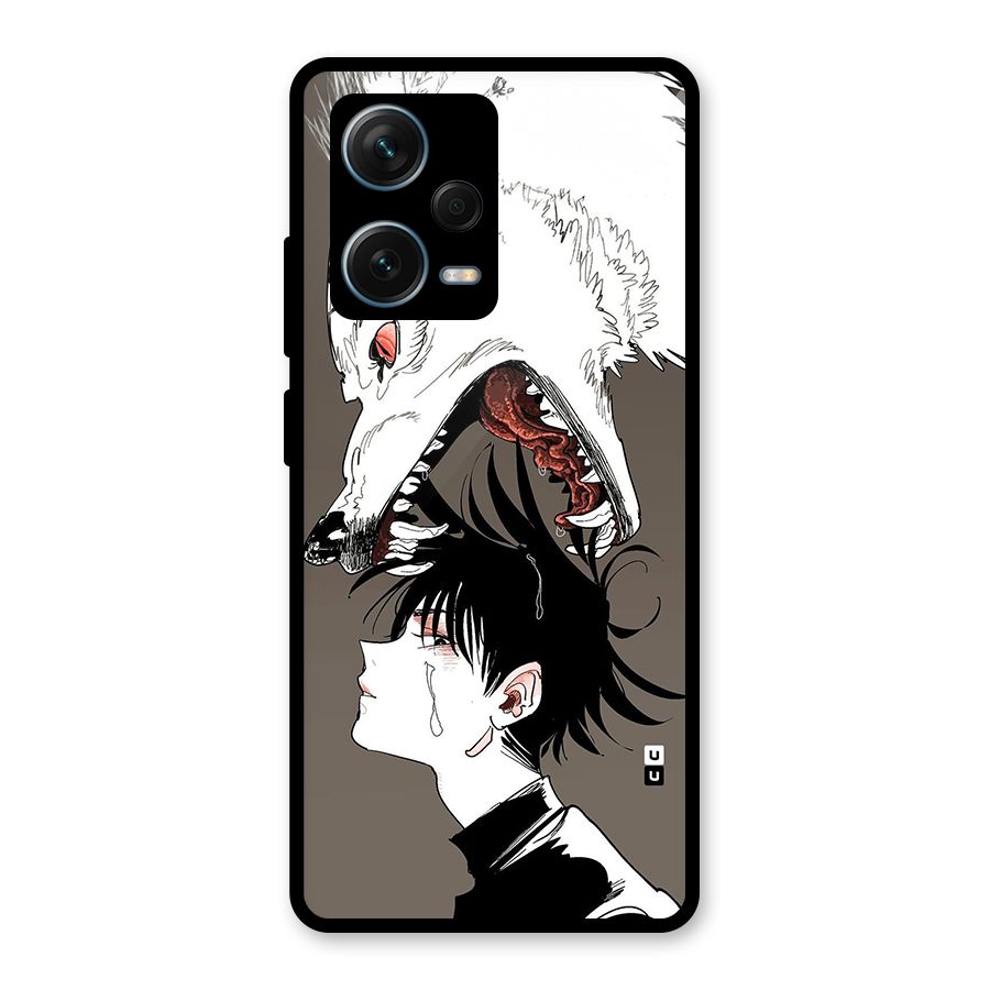 Fushiguro Demon Dog Glass Back Case for Redmi Note 12 Pro Plus 5G