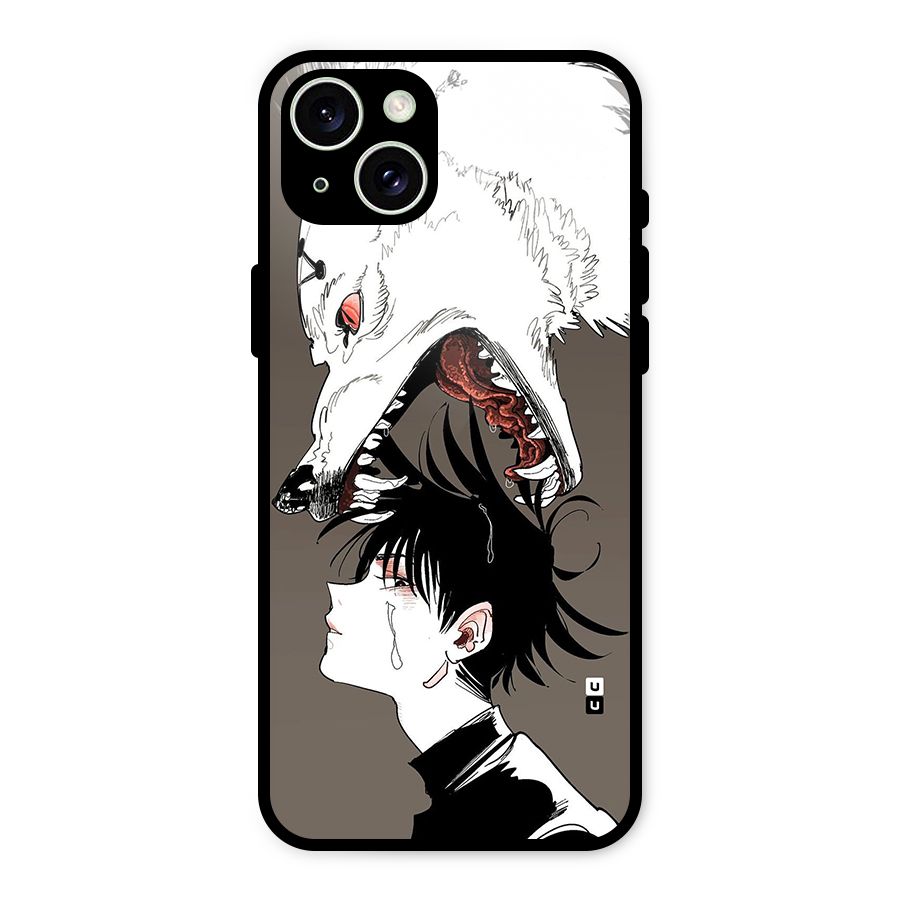 Fushiguro Demon Dog Glass Back Case for iPhone 15 Plus