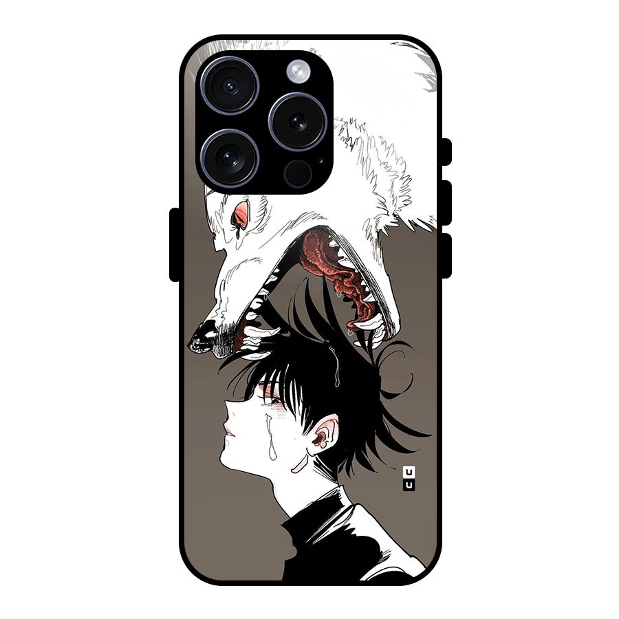 Fushiguro Demon Dog Glass Back Case for iPhone 15 Pro