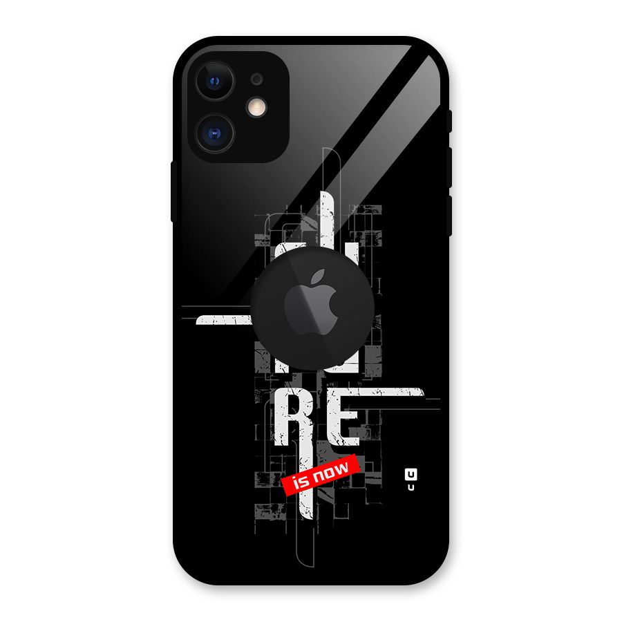 Future is Now Glass Back Case for iPhone 11 Logo Cut