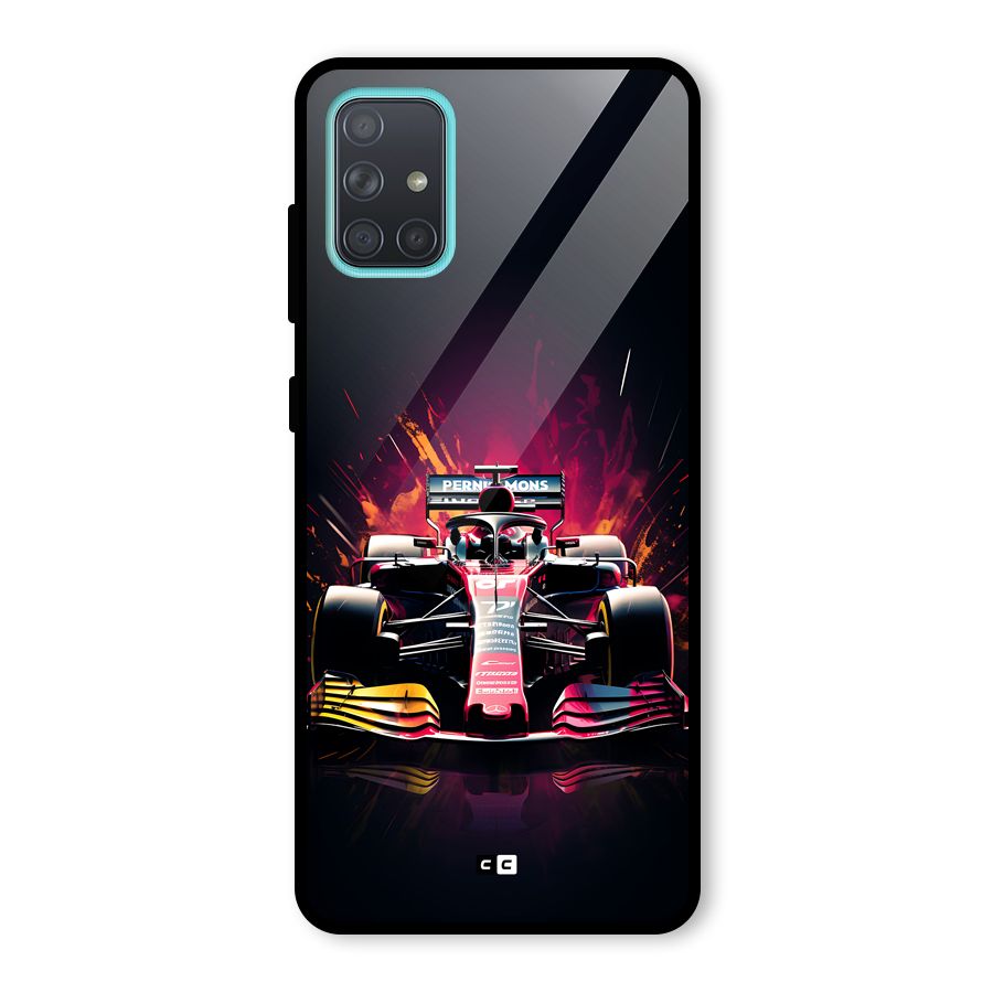Game Racing Glass Back Case for Galaxy A71