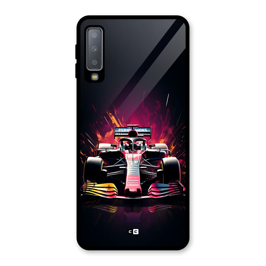 Game Racing Glass Back Case for Galaxy A7 (2018)