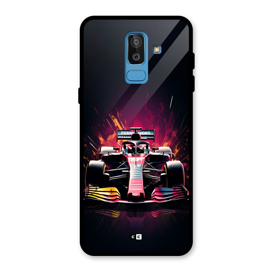 Game Racing Glass Back Case for Galaxy J8