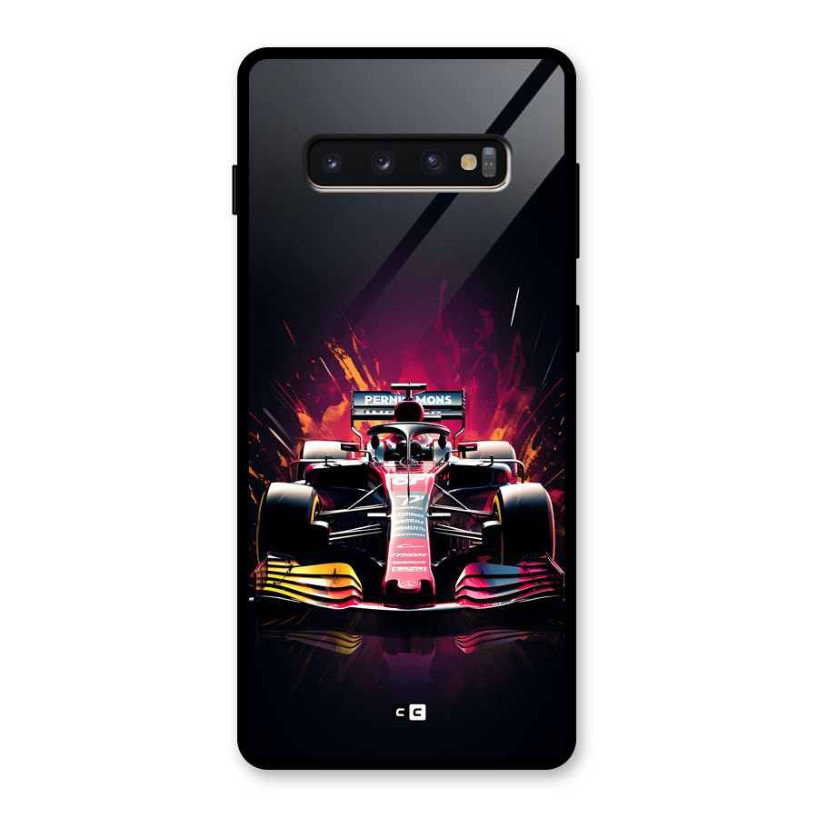 Game Racing Glass Back Case for Galaxy S10 Plus