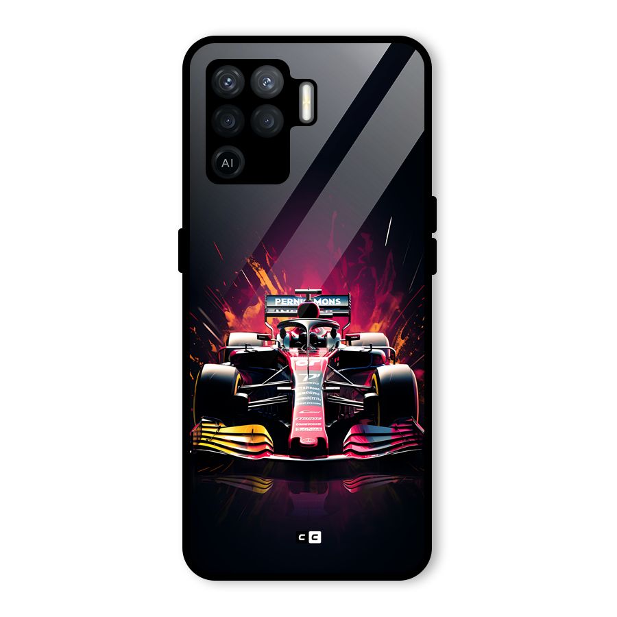 Game Racing Glass Back Case for Oppo F19 Pro
