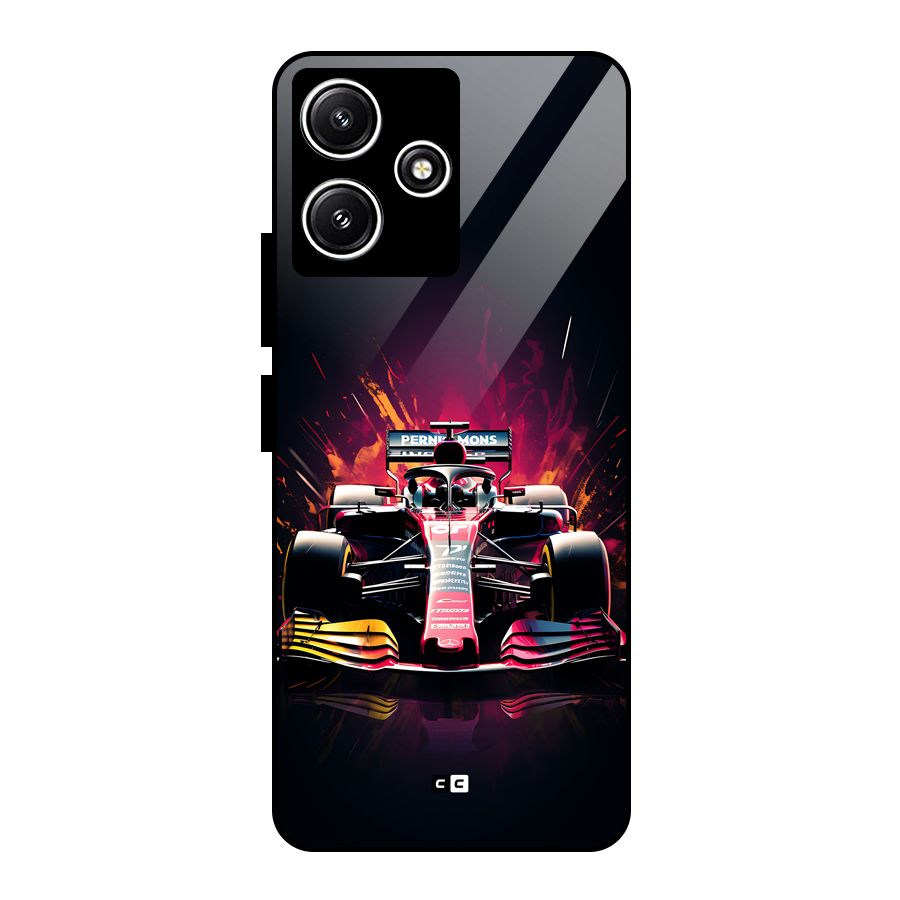 Game Racing Glass Back Case for Poco M6 Pro