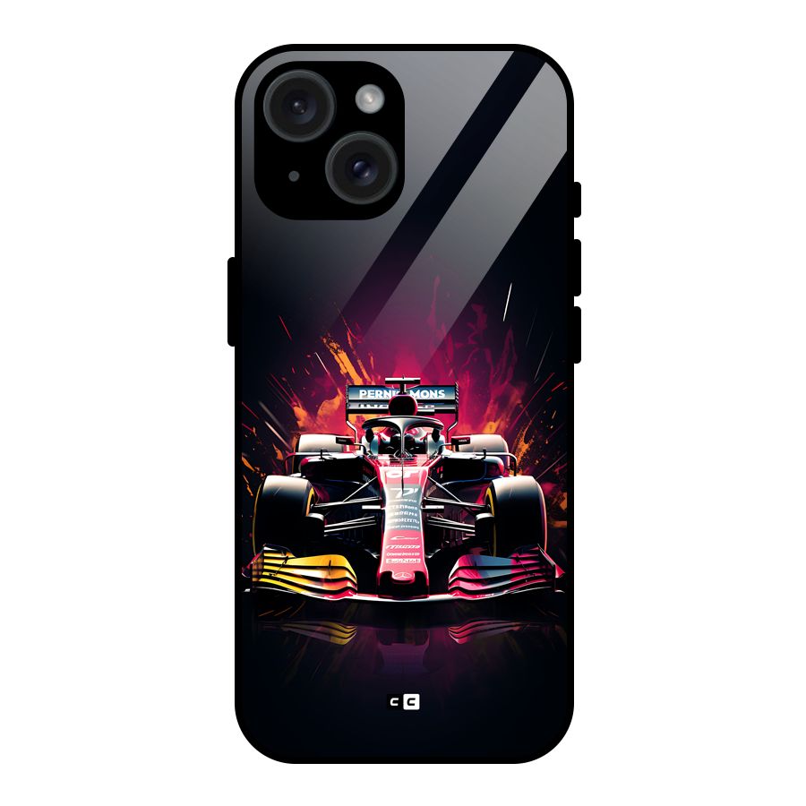 Game Racing Glass Back Case for iPhone 15