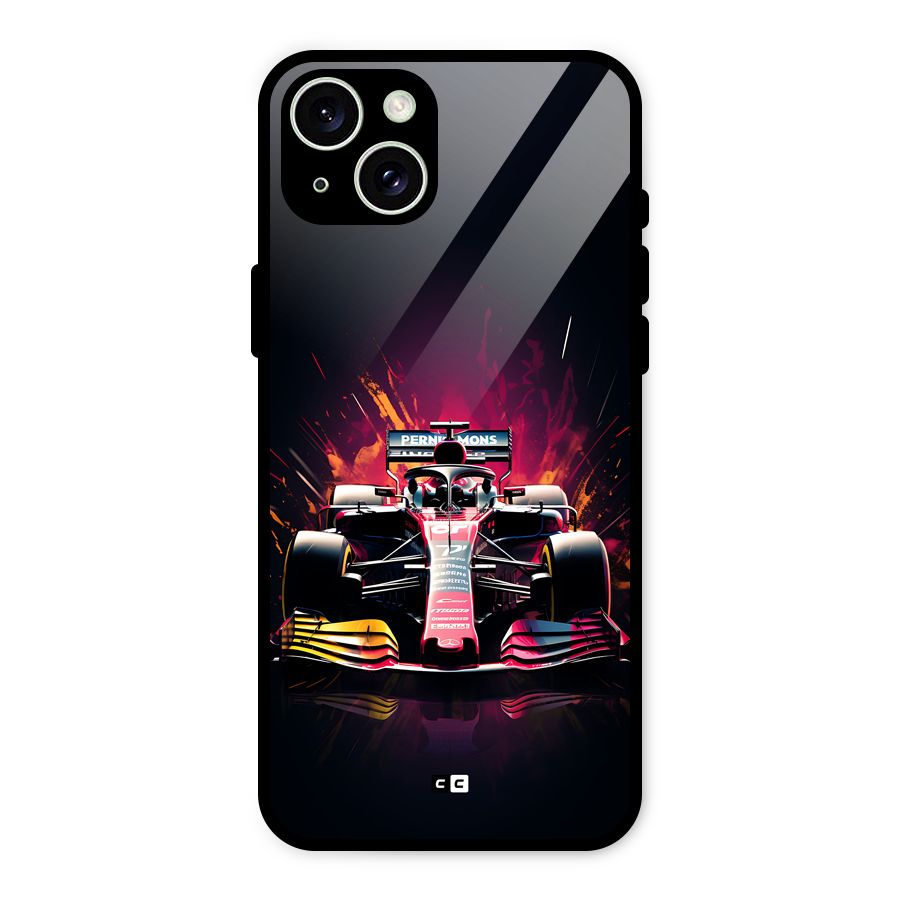 Game Racing Glass Back Case for iPhone 15 Plus