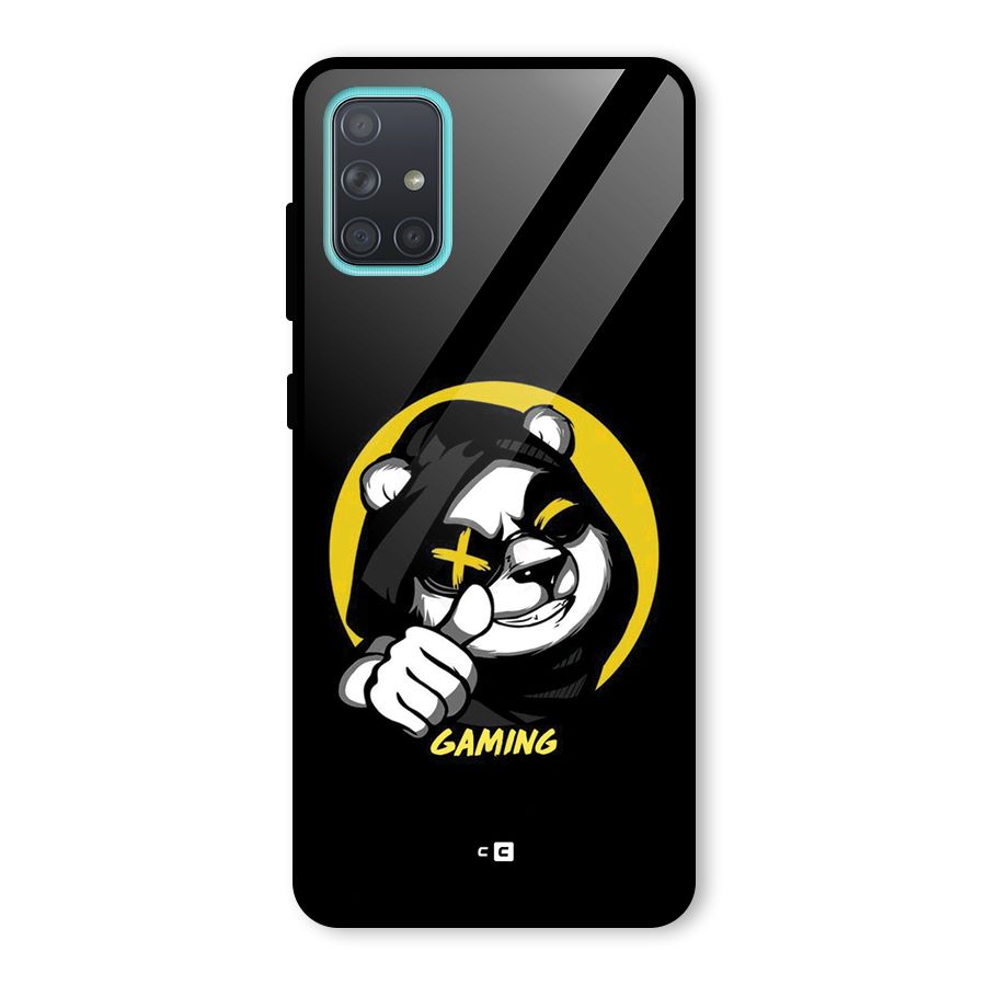 Gaming Panda Glass Back Case for Galaxy A71