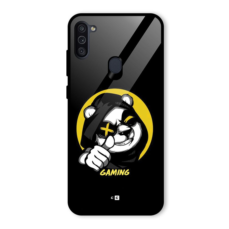 Gaming Panda Glass Back Case for Galaxy M11